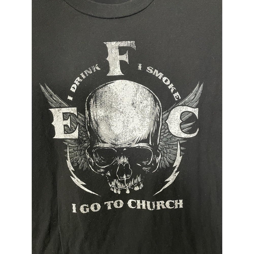 Eric Church Graphic Band Shirt Skull Mens XL Black Church Choir Country Grunge